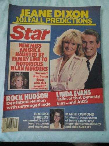 Star Magazine 10/8 1985 Rock Hudson. Marie Osmond. Rocky. Linda Evans. Brooke - Imagen 1 de 9