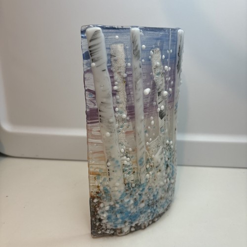 Fused Glass Tree Art Sculpture tree half pipes - Picture 3 of 9