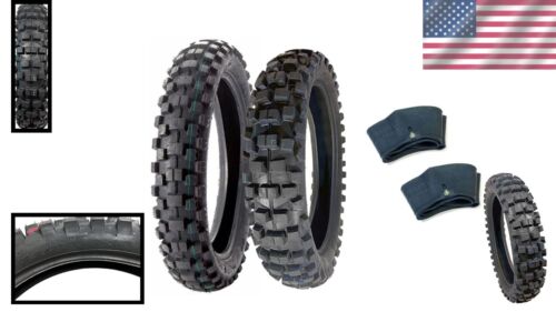 Knobby Off-Road Dual Sport Tire Set: 80/100-21 & 110/100-18 with Inner Tubes - Picture 2 of 11