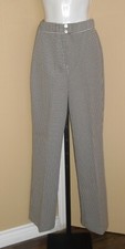 Ladies VTG 1970s Brown  White Textured Poly Dress Pants Wide Leg Sz 12 S/M NWT