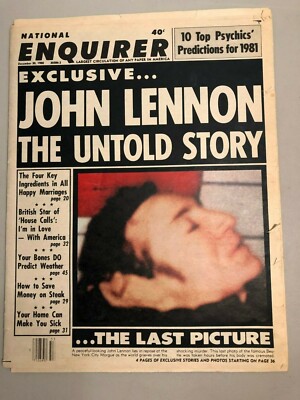 John Lennon National Enquirer Edition, plus Newsweek & newspaper