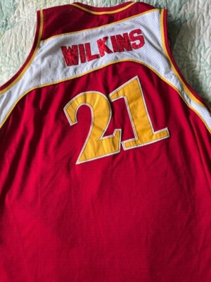 VINTAGE ATLANTA HAWKS JERSEY WILKINS #21 MITCHELL& NESS 1986-1987