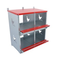 Chicken Nesting Boxes 4 Compartment Metal Poultry Nest Box Wall Mount For Hens