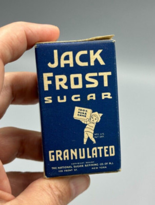 1929 JACK FROST SUGAR Granulated Cane FREE SAMPLE Small Box