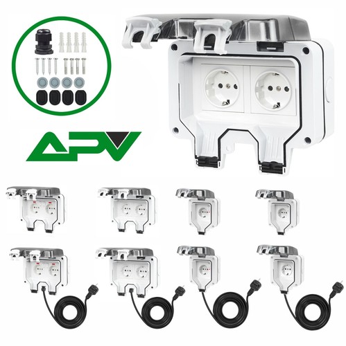 IP66 Steckdosen Aufputz Wandsteckdose Gartensteckdose Außensteckdose Outdoor APV - Bild 2 von 22