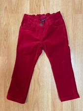 MINI BODEN 2Y Girls Red Velvet CHRISTMAS PANTS Excellent Condition