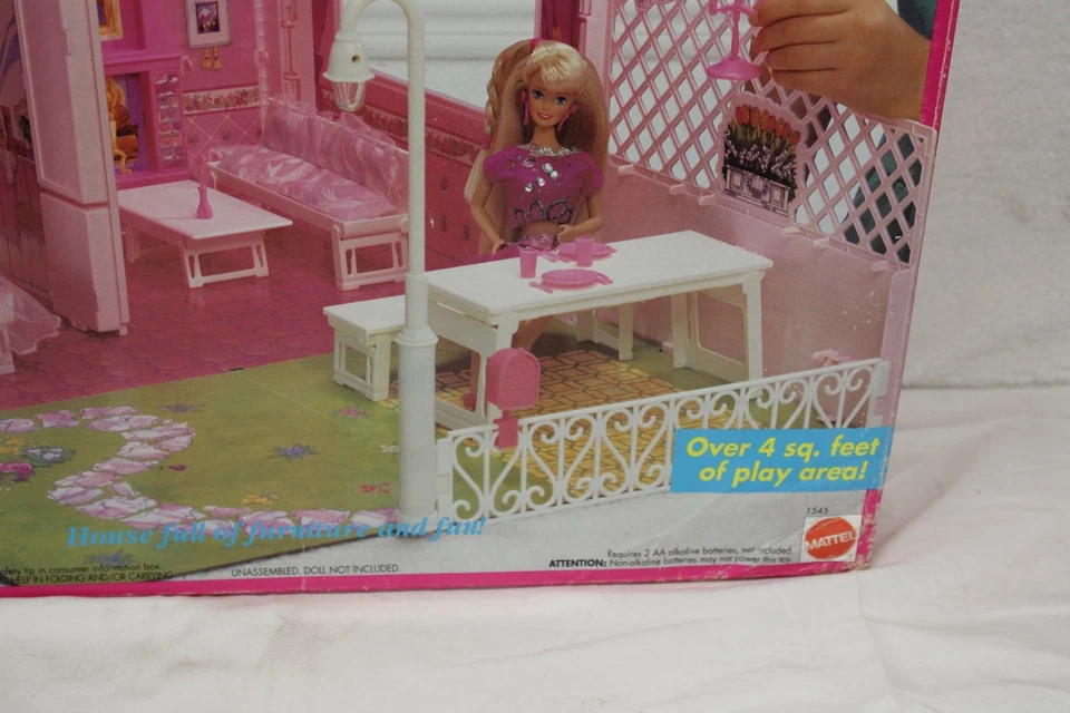 Barbie Fold'n Fun House 1545 Mattel 1992 vintage en caja original incompleta Foto 3 de 4