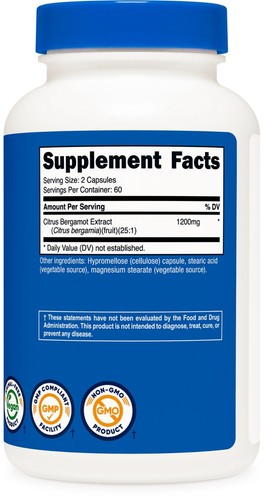 Nutricost Citrus Bergamot (120 Capsules, 60 Servings / 1,200 Mg Per Serving) - Picture 5 of 5