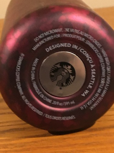 Starbucks Trinkflasche Neu Edelstahl 20 oz Leopard Rot Animal Print Schraube - Bild 3 von 4