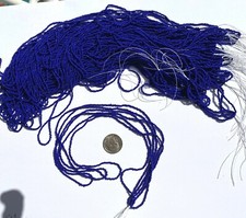 RARE Antique/Vintage Seed Beads-14/0 Deep Rich Cobalt Egyptian Blue 5.7g hanks