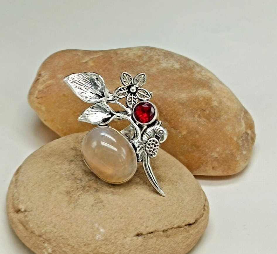 Adjustable 925 Sterling Silver Onyx Gemstone Handmade Ring Made in the US