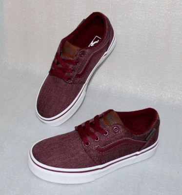 Vans Chapman Stripe Y'S Canvas Kinder Schuhe Freizeit Sneaker EU 31 UK13 Dk.Rot