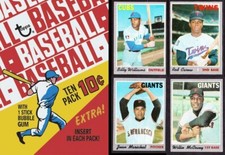 1970  Topps MLB baseball single cards  (#1 - #350)  great condition