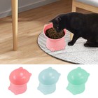 Raised Tilted Elevated Cat Dog Pet Bowl Plastic Food Water Dish Feeder Dispenser
