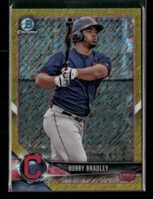 2018 Bowman #BCP24 Bobby Bradley Chrome Prospects Gold Shimmer Refractor #/50