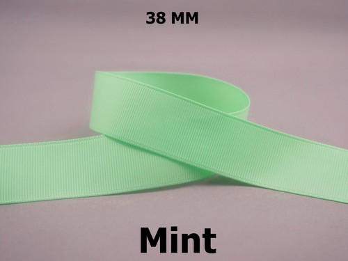 5yds ~~ 38mm Green Emerald Mint Moss Solid Grosgrain Ribbon 12 Colours U Pick - Picture 3 of 13