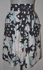 HALF APRON ONE OF A KIND UNIQUE CUSTOM DESIGN UPCYCLE FLORAL POLKA DOT XS - XL