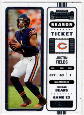 2022 Panini Contenders Football Justin Fields No. 20 Chicago Bears