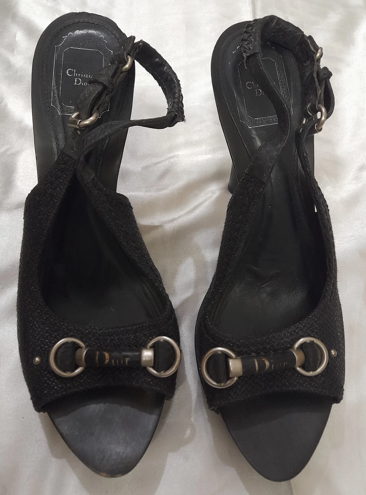 Sandale Christian Dior à talon écharpe 40,5 EU