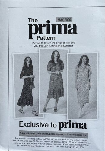 PRIMA SEWING PATTERN LOOSE-FITTING DRESS IN TWO LENGTHS TO FIT SIZES 10 - 20 - Picture 2 of 3