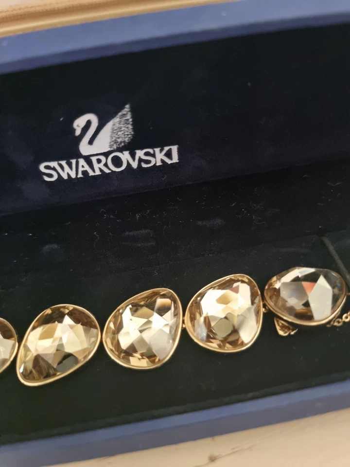 Pulsera Swarovski genuina piedra amarilla color oro Foto 2 de 4