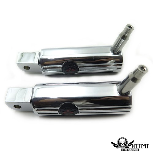 Defiance Footpegs Chrome Gear Skull For Yamaha Road Star Warrior 2002-2009 Front - Picture 4 of 4