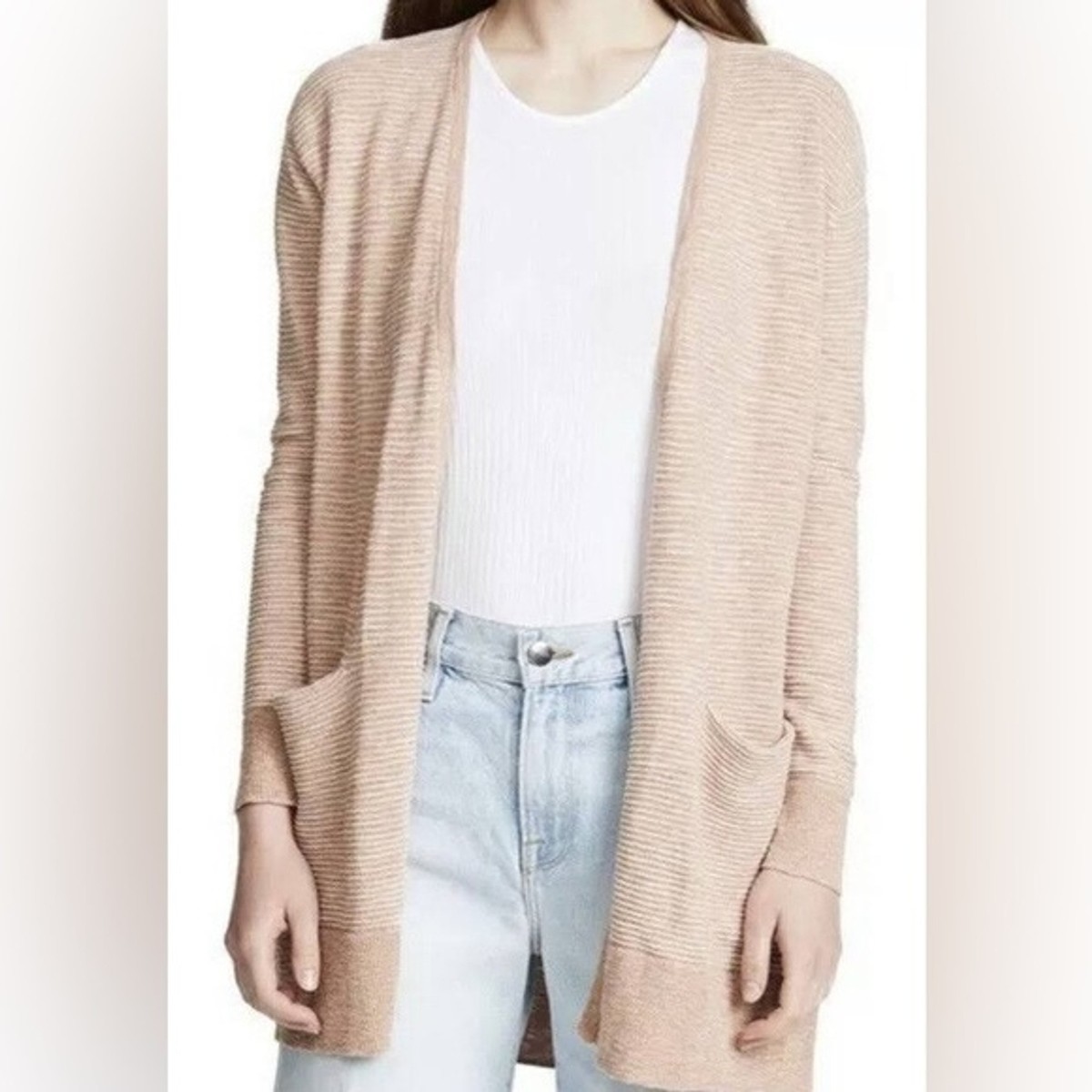 Madewell Summer Ryder Cardigan Sweater Open Front Ribbed Pockets Size Small eBay