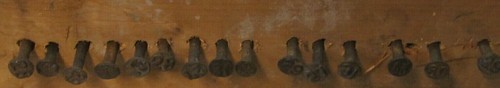 15 Vintage Numbered Railroad Cross Tie Nails Round Heads - Picture 5 of 7
