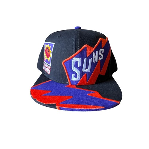 NBA Phoenix Suns Embroidered 90’s Style Lightning Black Mitchell & Ness Snap Hat