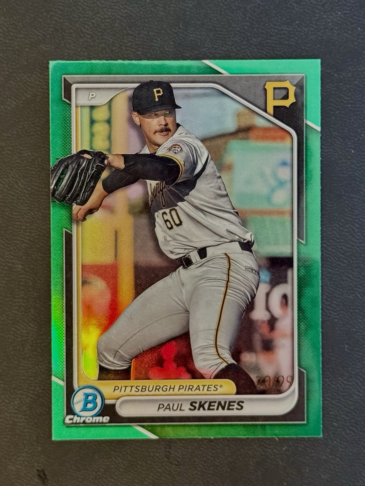 2024 BOWMAN CHROME PROSPECTS BCP125 PAUL SKENES GREEN REFRACTOR /99