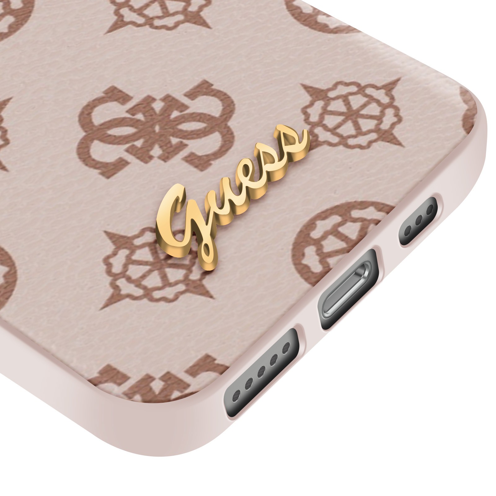 Coque Guess iPhone 16e marron clair idéale pour vos sorties chic