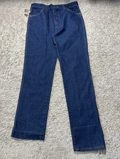 NWT Vintage 1970s Made In USA RUSTLER Dark Indigo Denim Jeans read