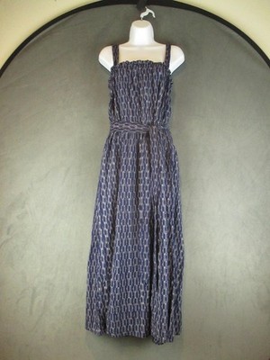 Outerknown Oasis Dress Womens Large Blue Organic Cotton Maxi Sleeveless Piece&Co