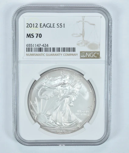2012 American Silver Eagle MS70 NGC Brown Label *2072