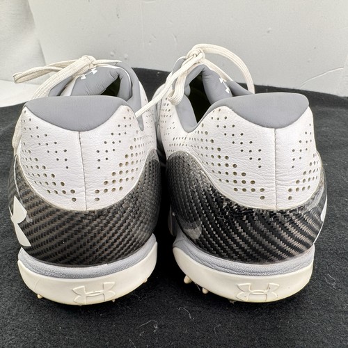 UNDER ARMOUR Men's sz 11.5 Drive One ArmourVent White Grey Golf Shoes Cleats - Picture 5 of 7
