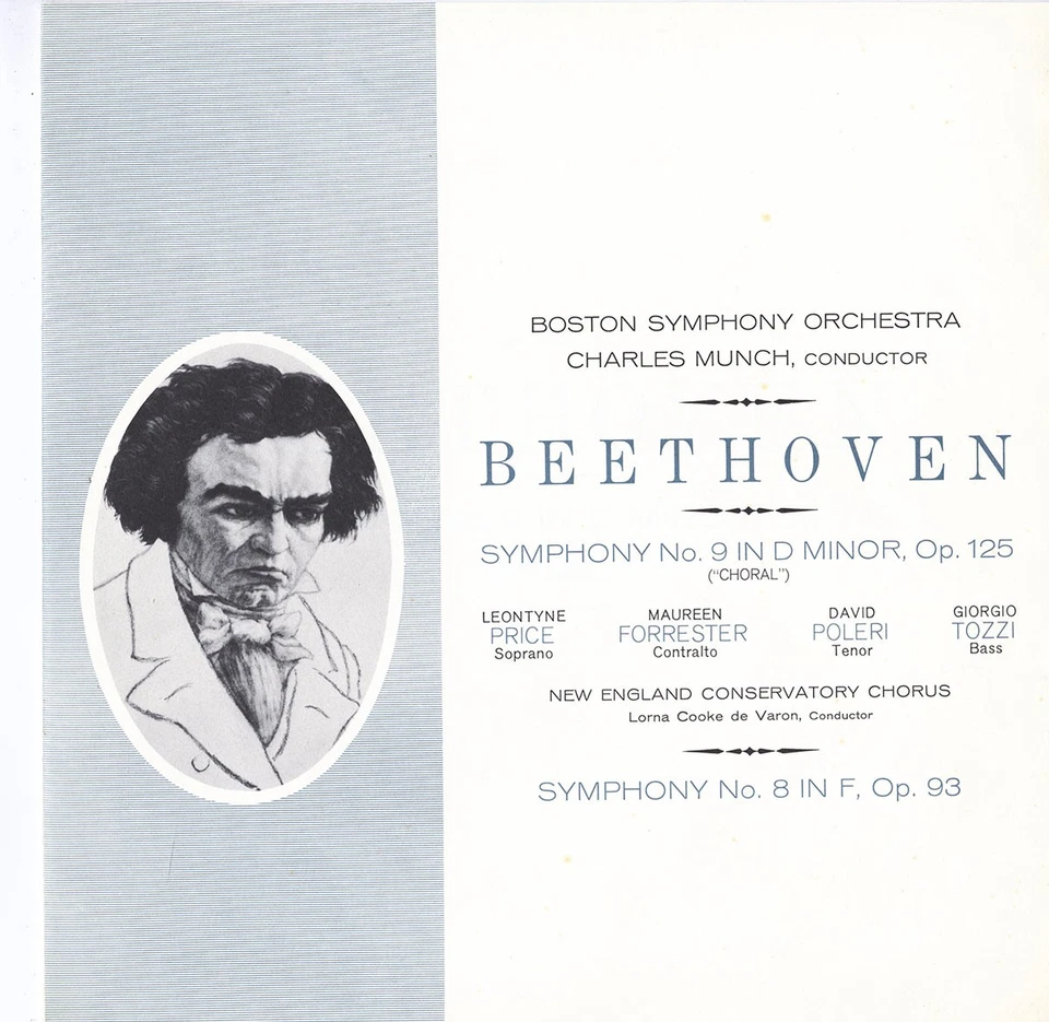 BEETHOVEN Symphonies 8 & 9 MUNCH Boston SO 2LP RCA LSC-6066 German Early Press - Image 2 of 3