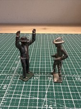Vintage Western Cowboy Lead Painted Hold Up Robber Set Of 2 Manoil/Barclay