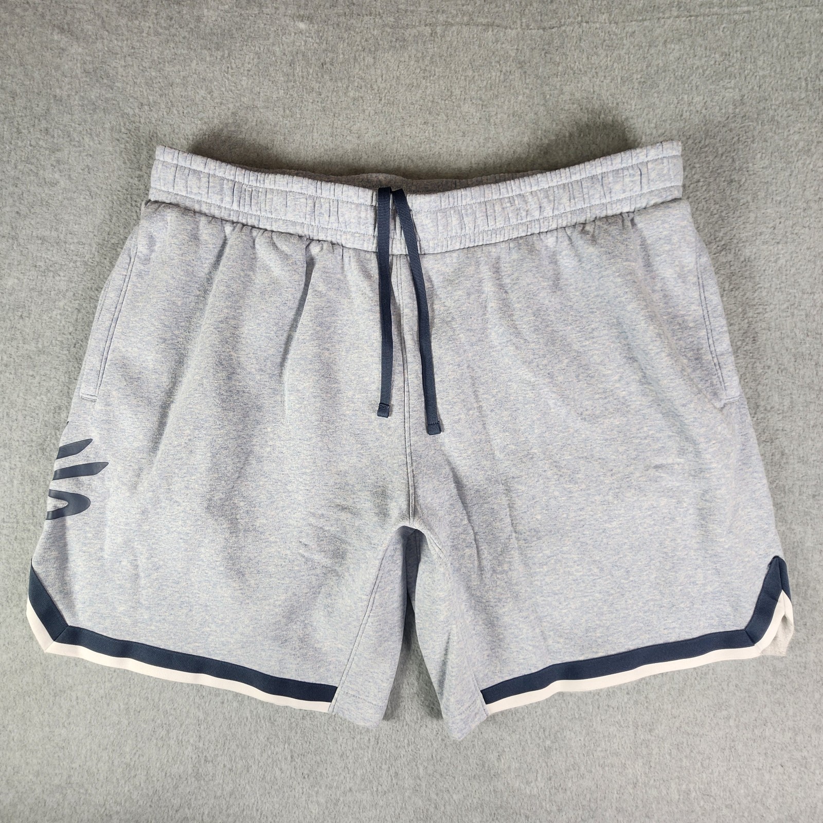 Under Armour Curry Fleece Shorts Mens 2XL 40x9 Heather Blue Pockets 1374302-465
