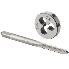 Burkit 3/16"-24 UN Tap and Die Set, 3/16 x 24 UN Machine Thread Tap and Round...