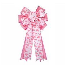 Large Pink Burlap Bows Red Heart Wreaths Bows for Wedding Birthday Party Vale