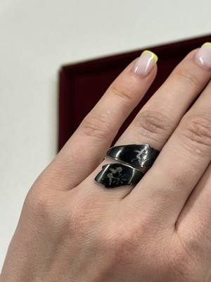 Vintage KS Liem CCC Sterling Silver Double Signet Ring Heraldic Dragon