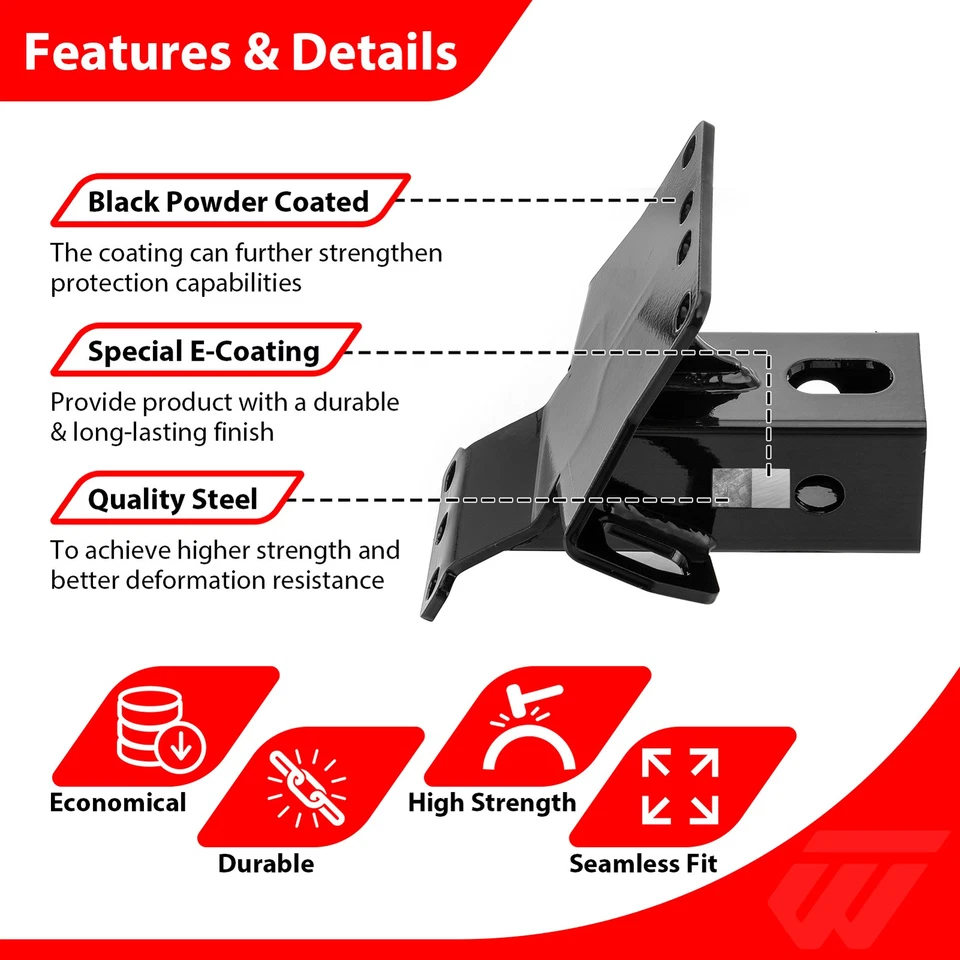 Enganche receptor trasero WEISEN UTV 2" para Yamaha YXZ1000R 2016-2025 todos los modelos Foto 2 de 4