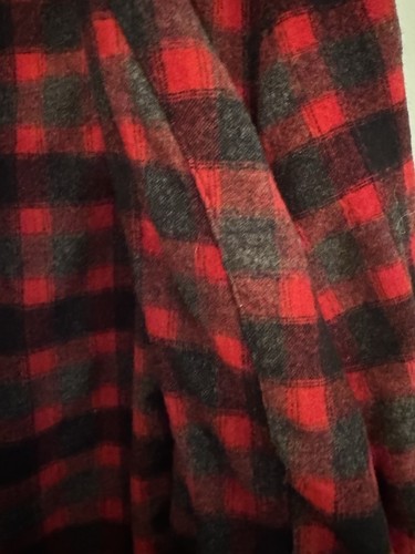 Pendleton Virgin Wool Red Plaid Bath House Robe w Belt size XL - Picture 7 of 7
