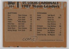1988 Topps Team Leaders Blank Front St Louis Cardinals Red Schoendienst HOF 0bn8
