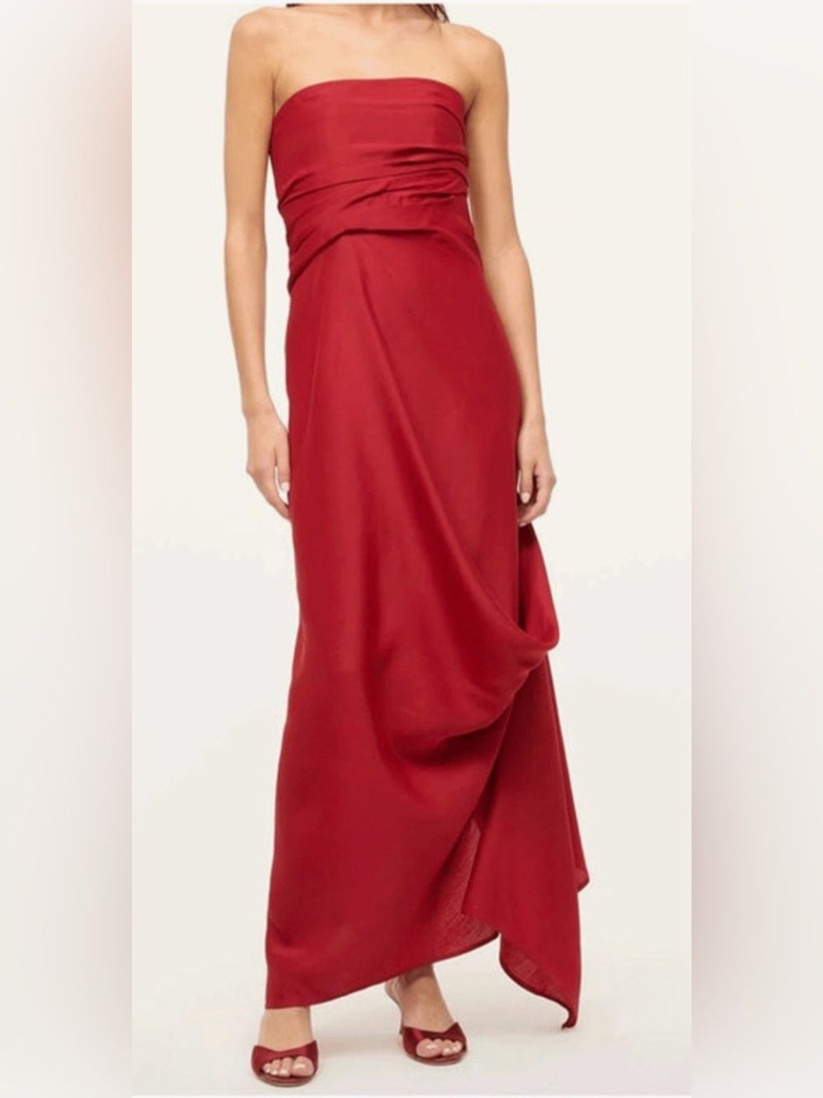 STAUD Caravaggio dress, Rouge, size 12