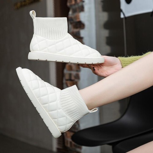 New Women's Winter Ankle Flat Heel Warm Fleece Boots Fur Snow Boots Shoes gift - Picture 3 of 16