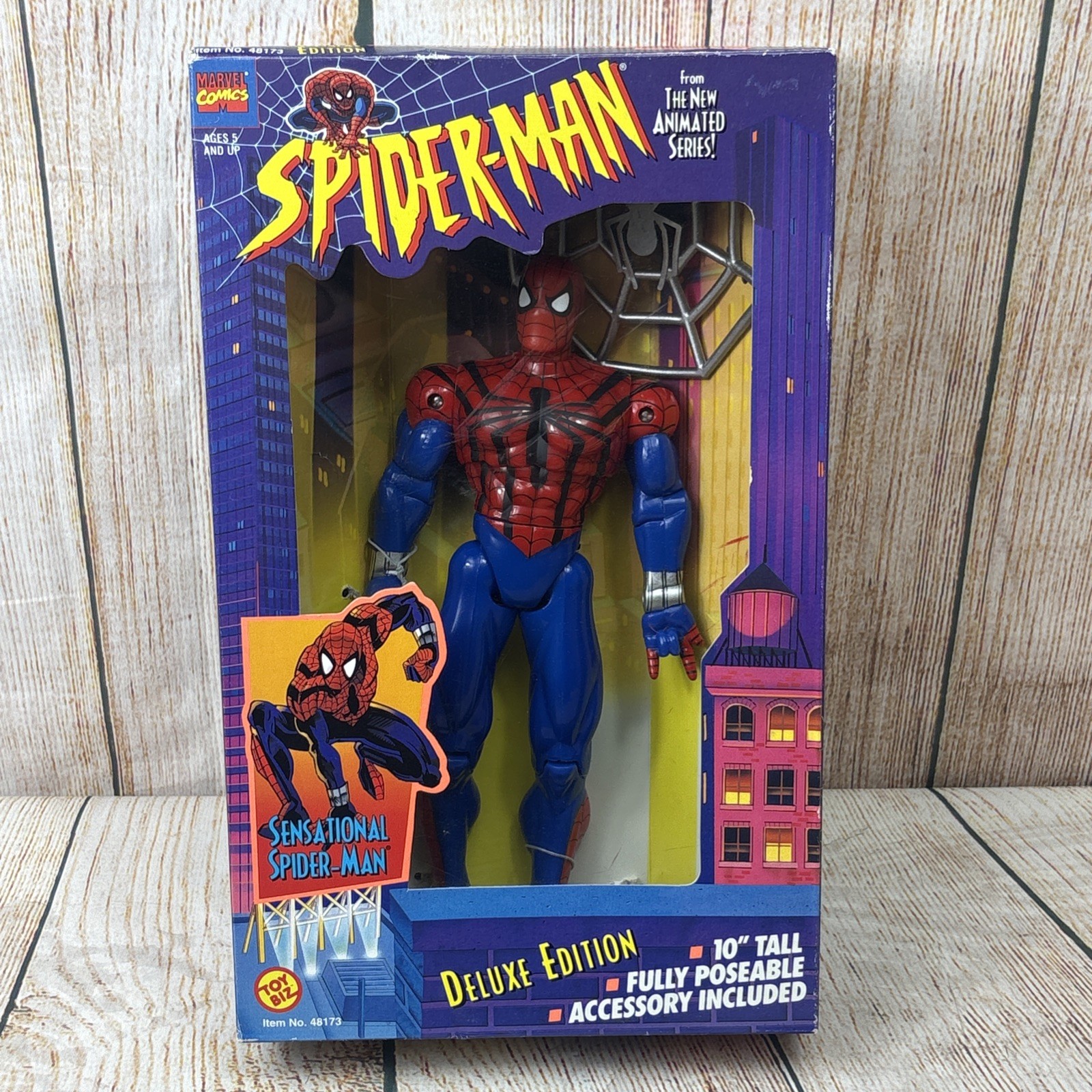 Spider-Man Deluxe Edition 10” Tall Poseable Action Figure Toy Biz 1996