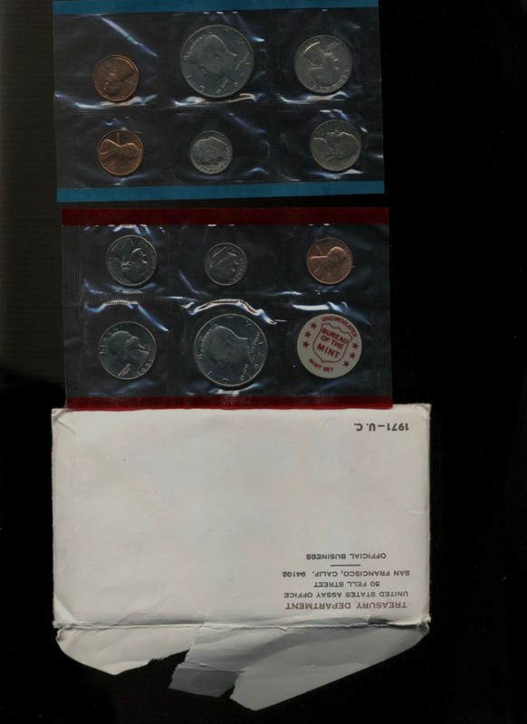 1971 P D MINT SET U.S PHILIDELPIA+DENVER Government Packaging OGP COIN PD#407