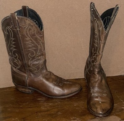Code West Size 7M Cowboy Western Brown Leather Boots