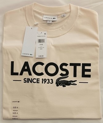 Lacoste Logo T-Shirt Beige Black Classic Fit-NWT $60